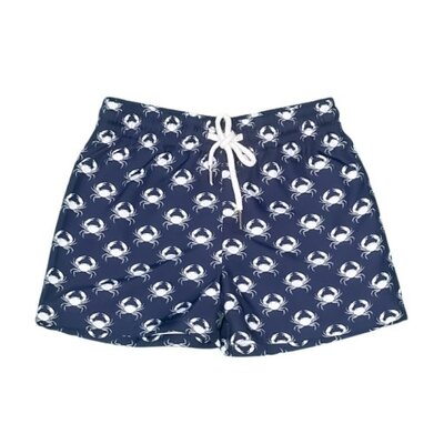 Saltwater Boys Company Navy/White Crabs Saint Simons Shorties UPF 50+