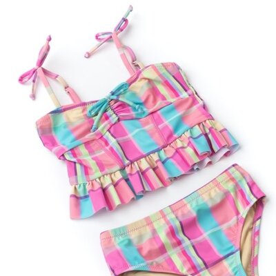 Shade Critters Peplum Bikini Summer Plaid