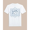 Southern Tide SS Geometric Striped Performance Tee Classic White