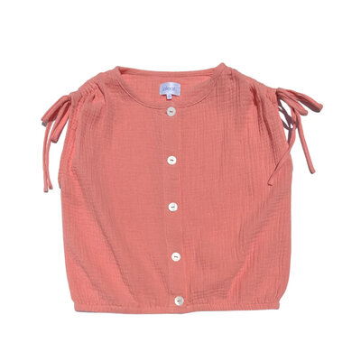 Pleat Collection Coral Gauze Maggie Top