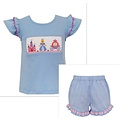 Anavini Cinderella Lt. Blue Knit T-shirt w/ Blue Gingham Shorts