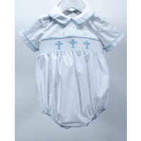 Baby Blessings Clothing Blue Crosses Henry Bubble