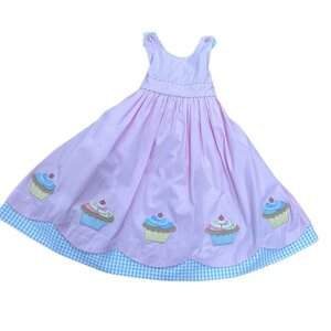 Cotton Kids Cupcake Back Dress Pink