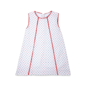 Lullaby Set Amelia A-line Dress Navy and Red Swiss Dot