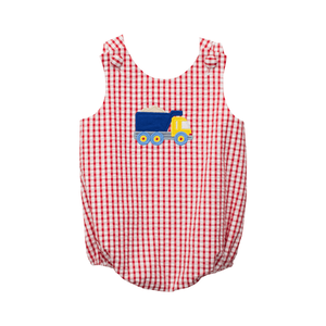 Zuccini Construction Christopher Sunsuit Red Check Seersucker