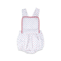 Lullaby Set Arthur Apron Bubble Navy and Red Swiss Dot