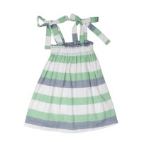 The Oaks Apparel Lola Dress Blue/Green Stripe