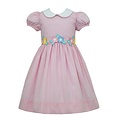 Claire & Charlie Pastel Flowers Pink Gingham Dress