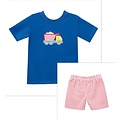 Zuccini Construction Harry's Play Tee Royal Blue w/ Red Check Seersucker Shorts