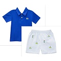 Zuccini Golf Ian Polo Royal Blue Knit w/ Golf Emb. Seersucker Shorts