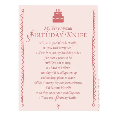 Jubilee Keepsakes Pink Seersucker Birthday Knife