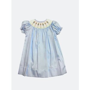 Lulu Bebe Rabbits Lt Blue Smocked Bishop