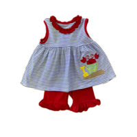 Be Mine Crab in a Bucket Applique Girl's Short Set