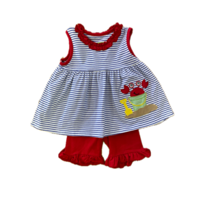 Be Mine Crab in a Bucket Applique Girl's Short Set
