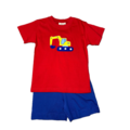 Luigi Excavator Red T-shirt w/ Royal Shorts Set