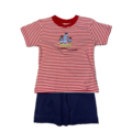 Luigi Pirate Ship Striped T-shirt w/ Dark Royal Shorts Set