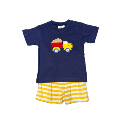 Luigi Dump Truck Shirt with Yellow Stripe Shorts