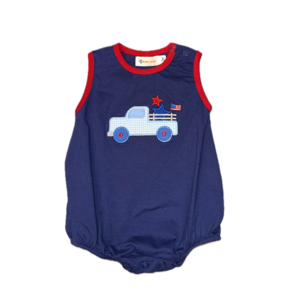 Luigi Truck w/ Flag and Stars Sleeveless Romper