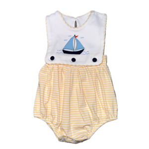 True Sailboat Applique Bib Bubble