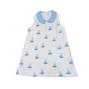 La Luna Sailboat Sleeveless Peter Pan Collar Pima Dress