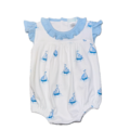 La Luna Sailboat Ruffle Collar Pima Bubble