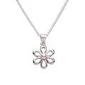 Cherished Moments Sterling Silver Pink Daisy Necklace