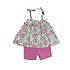 Angel Dear Green w/ Pink Floral Ruffle Top & Biker Short
