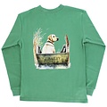 J Bailey Dog in Boat Green L/S Logo Tee