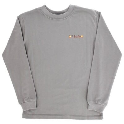 J Bailey Jack-O-Lantern Grey L/S Logo Tee