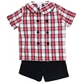 Bailey Boys Cranberry w/ Navy Corduroy Dressy Short Set