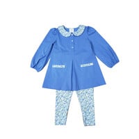 Ishtex Textile Products, Inc Blue Flower Tunic Set