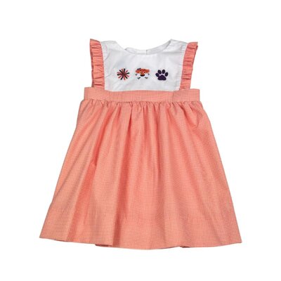 Krewe Kids Orange Tiger French Knot Dress