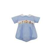 Petit Bebe Nativity Boy's Blue Check Bubble