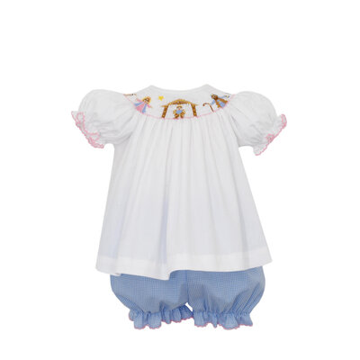 Petit Bebe Nativity Girl's Bishop Bloomer Set