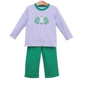 Trotter Street Kids Christmas Tree Pants Set