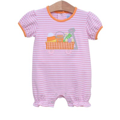 Trotter Street Kids Pink Halloween Wagon Romper