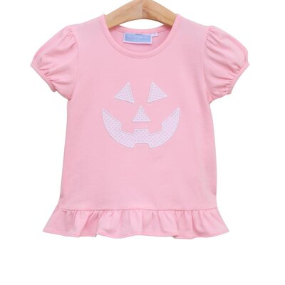 Trotter Street Kids Pink Jack'OLantern Ruffle Pant Set