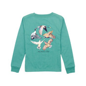 Properly Tied Teal Flock L/S