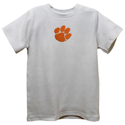 Vive La Fete Clemson Tigers Embroidered Orange Gingham Short Set