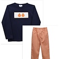 Vive La Fete Pumpkin Smocked L/S Tee with Pants Set