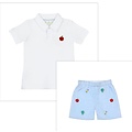 Zuccini Polo w/School Supplies Embroidered Shorts