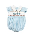 Lulu Bebe Boo Lt Blue Gingham Smocked Bubble