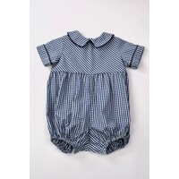 Funtasia, Too Navy/Green Plaid Boy Romper