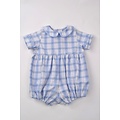 Funtasia, Too Blue/Tan Plaid Boy Romper