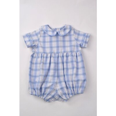 Funtasia, Too Blue/Tan Plaid Boy Romper