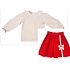 Marco & Lizzy Christmas Red Bows Corduroy Skirt Set