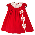 Marco & Lizzy Christmas Red Bows Float Corduroy Dress