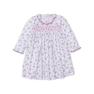 Kissy Kissy Blooming Bows Pink Printed Smocked Dress