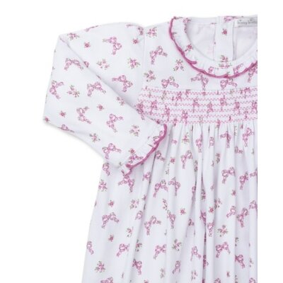 Kissy Kissy Blooming Bows Pink Printed Smocked Dress