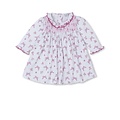 Kissy Kissy Blooming Bows Pink Printed Smocked Dress Set